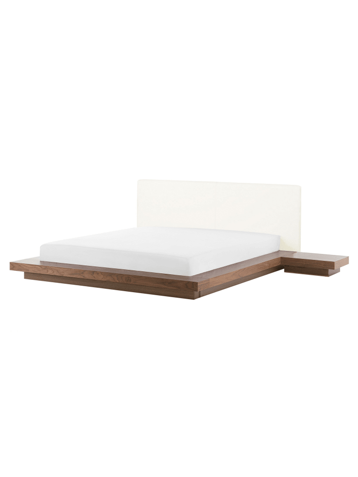 Beliani Doppelbett mit LED ZEN in Heller Holzfarbton/Weiß günstig kaufen onesize