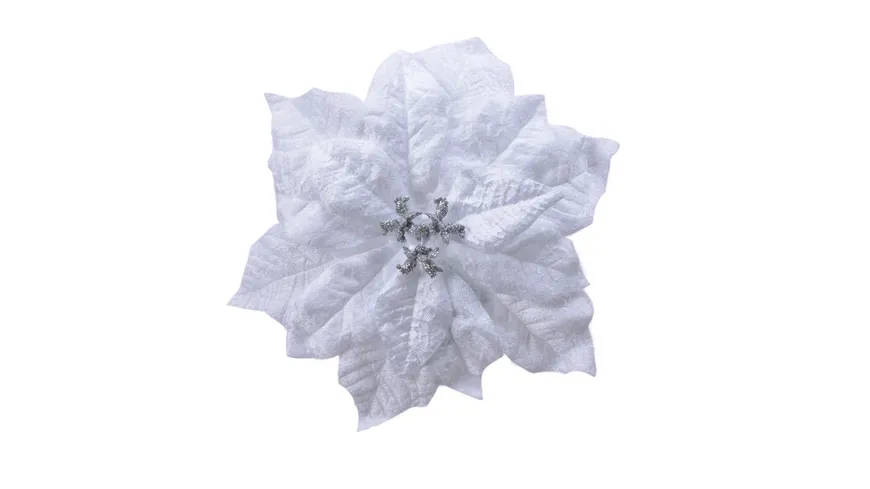 Poinsettia Plastik weiss