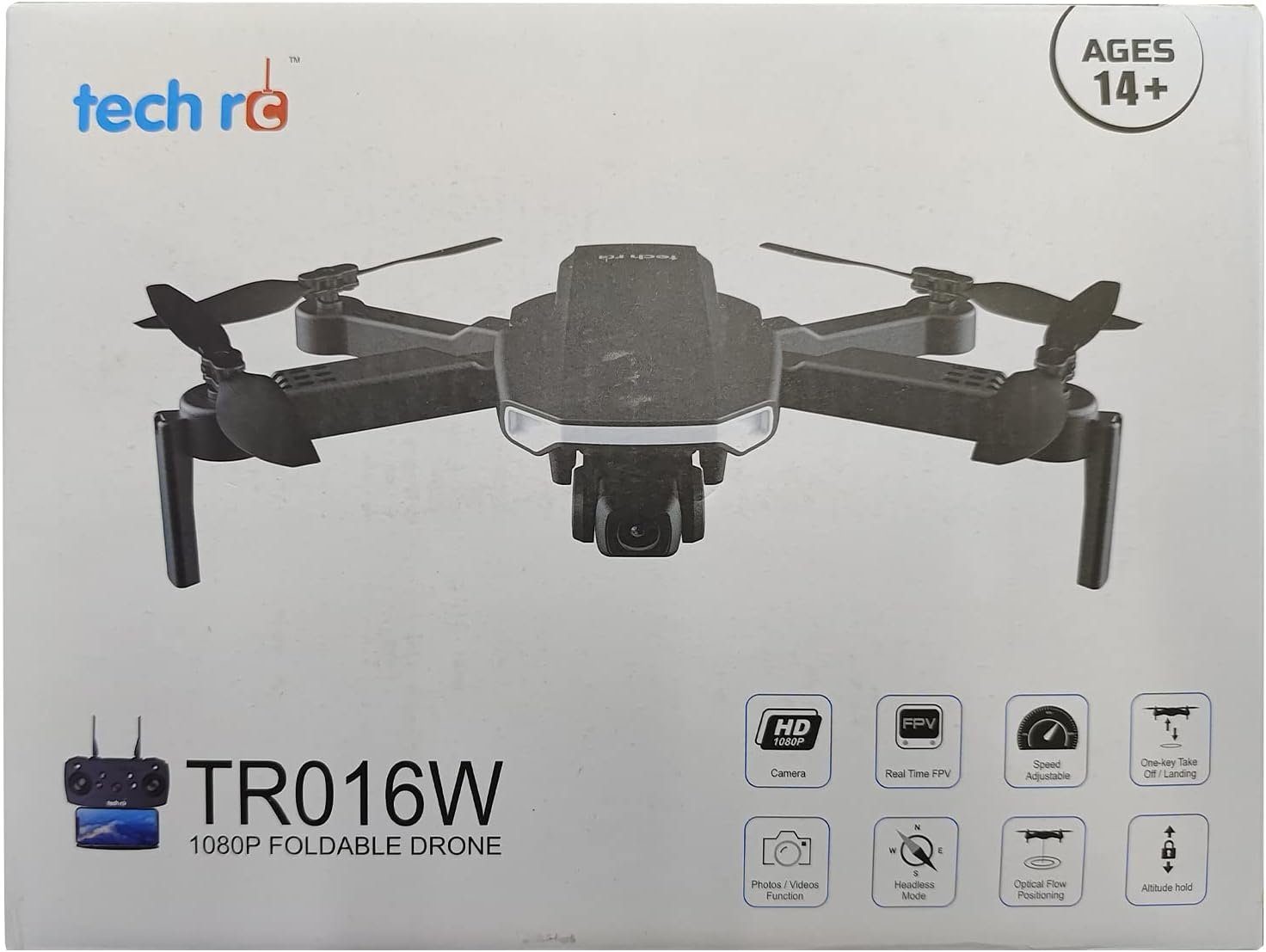 Tech Rc Drohne (1920*1080px, Drohne mit Kamera, HD 1080P Kameradrohne Faltbar Ferngesteuert 2 Akkus WLAN FPV)