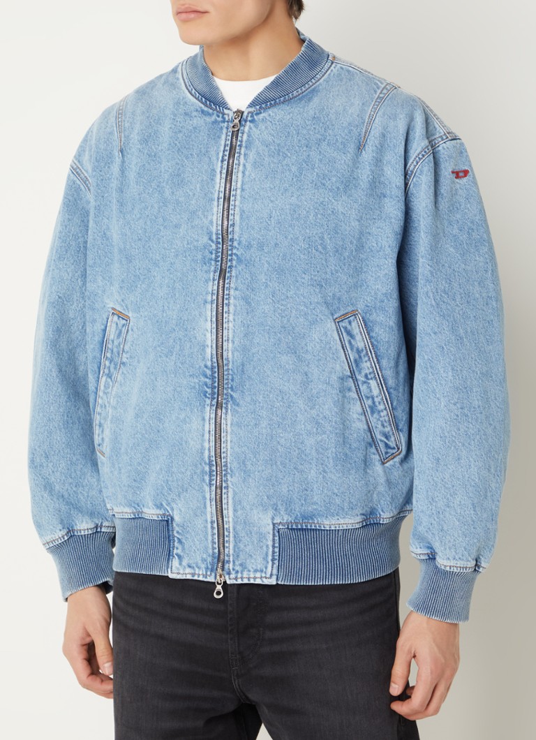 Giacca bomber in denim Diesel D-Vinz con tasche laterali