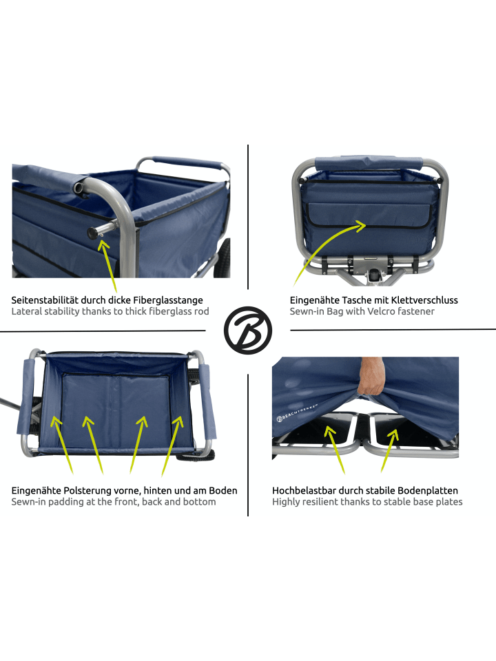 Beachtrekker Beachtrekker LiFe faltbarer Bollerwagen   Bremse, klappbarer Handwagen (Blau) günstig kaufen onesize
