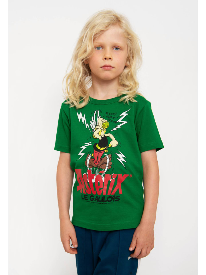 Logoshirt T-Shirt Asterix le Gaulois in grün günstig kaufen