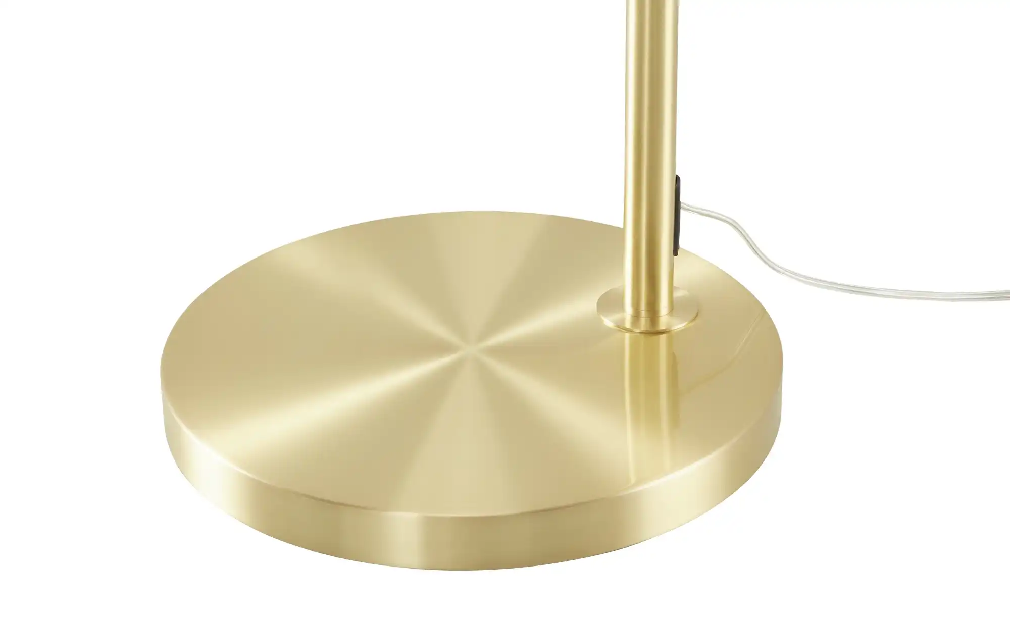 KHG Bogenleuchte, 1-flammig, messing/ Rattan-Schirm