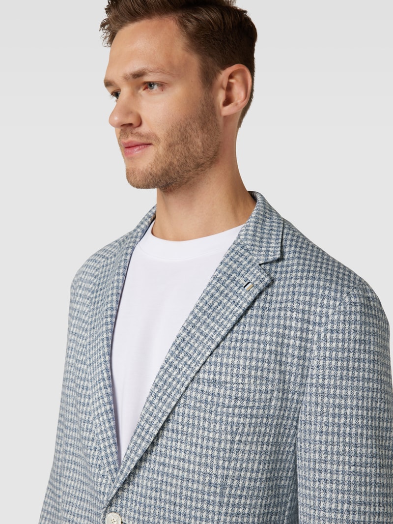 Sakko mit Hahnentrittmuster Modell 'Hanry' in blau