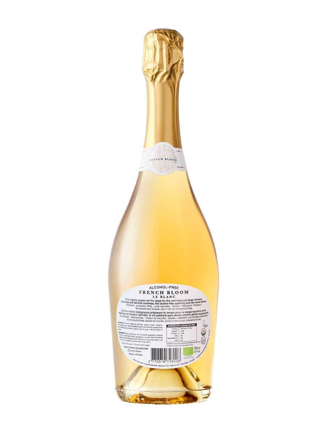 French Bloom : Le Blanc - Effervescent bio sans alcool 0% - Gueule de joie 0° |  75 cl