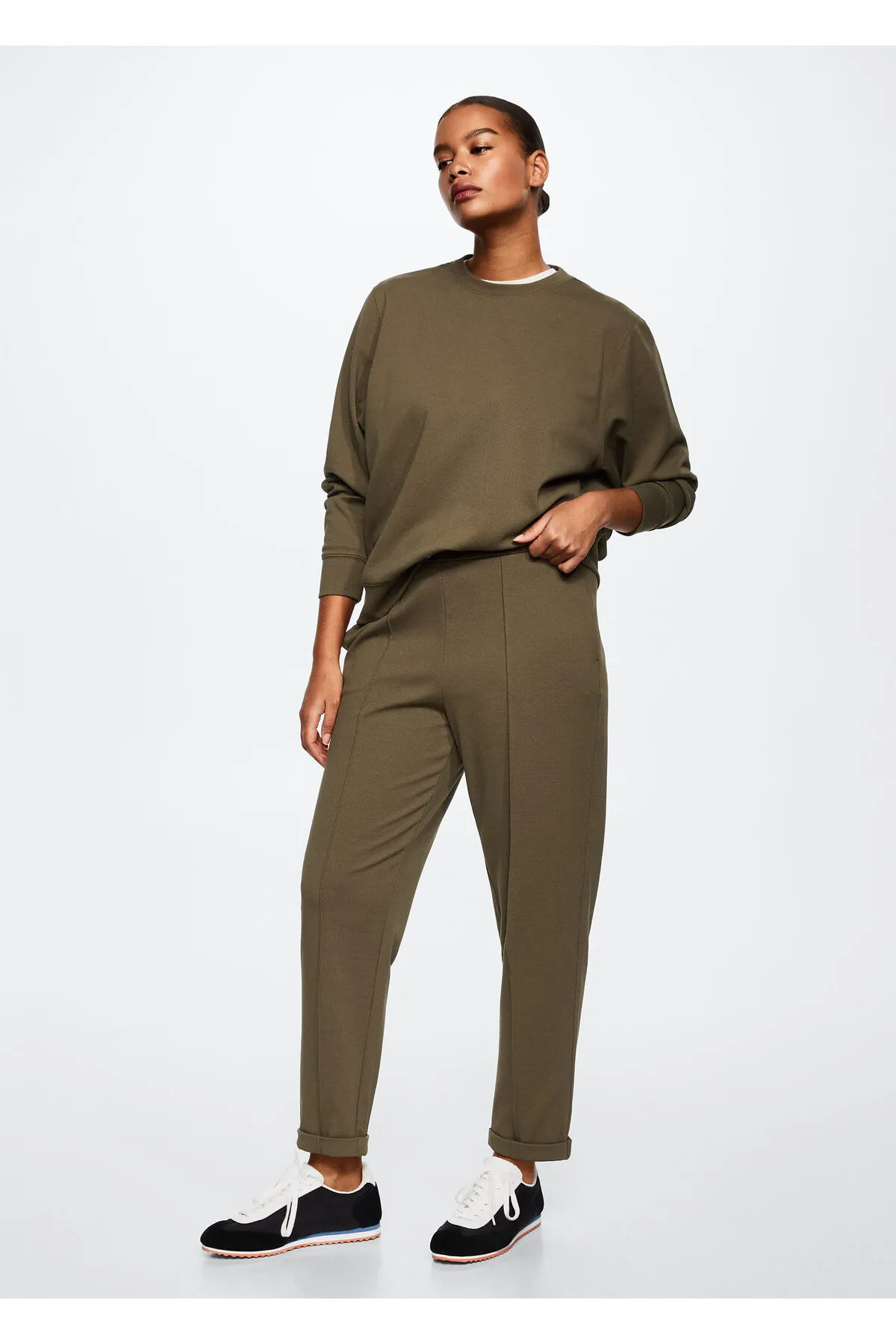 MANGO  Khakifarbenes Damen-Sweatshirt 37063840
