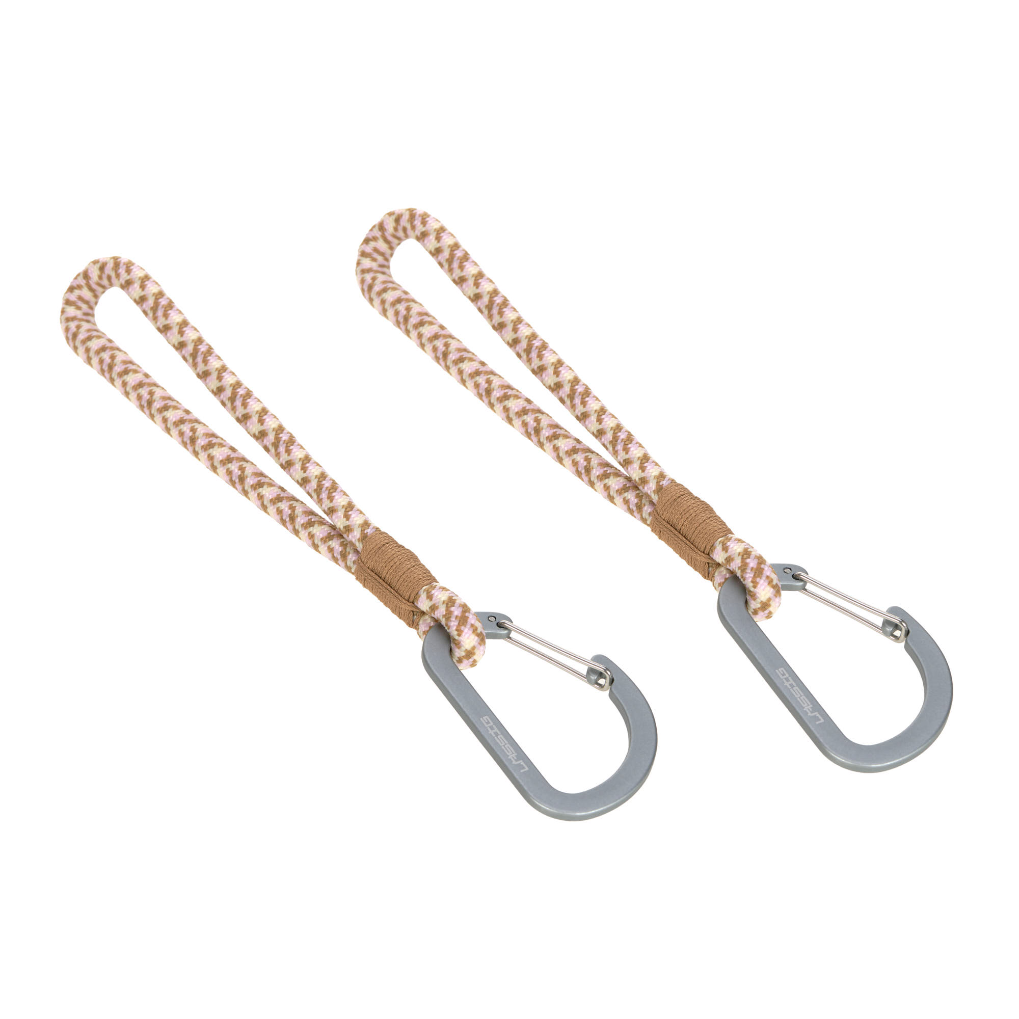 Kinderwagenhaken 2er Set - Karabiner, Beige Vanille