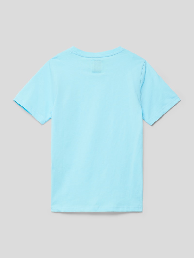 T-Shirt mit Label-Patch in blau