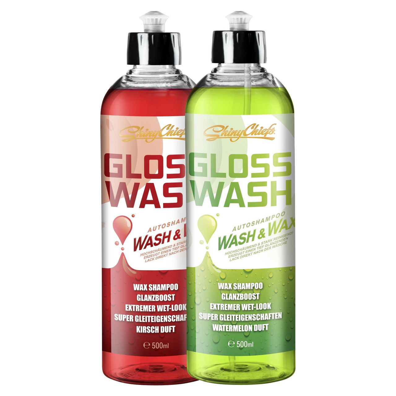 ShinyChiefs 2er Pack GLOSSWASH SHAMPOO KIT - WASH & WAX (2x500ml)