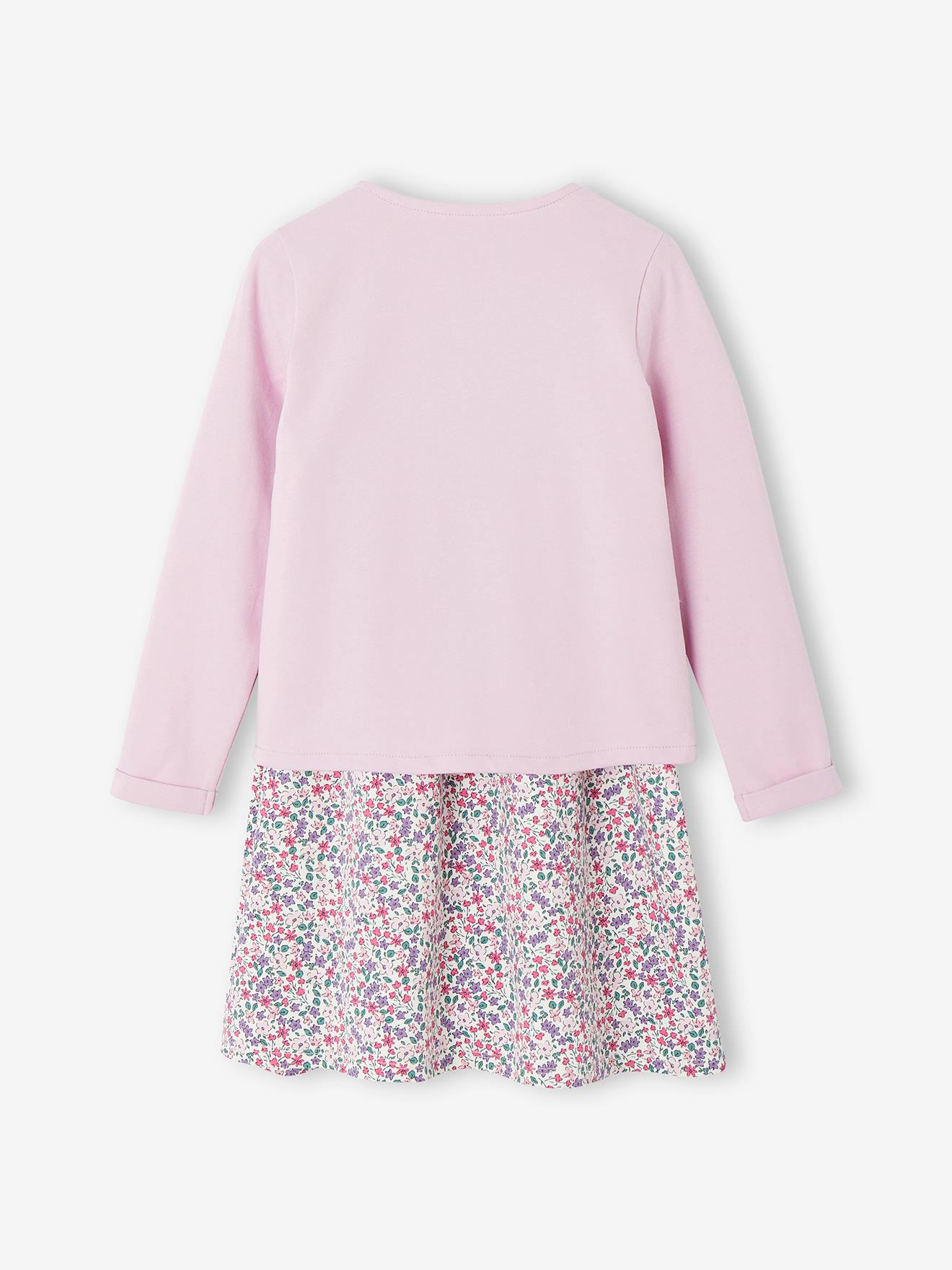 Vertbaudet Mädchen-Set: Kleid + Cardigan Oeko Tex - malve
