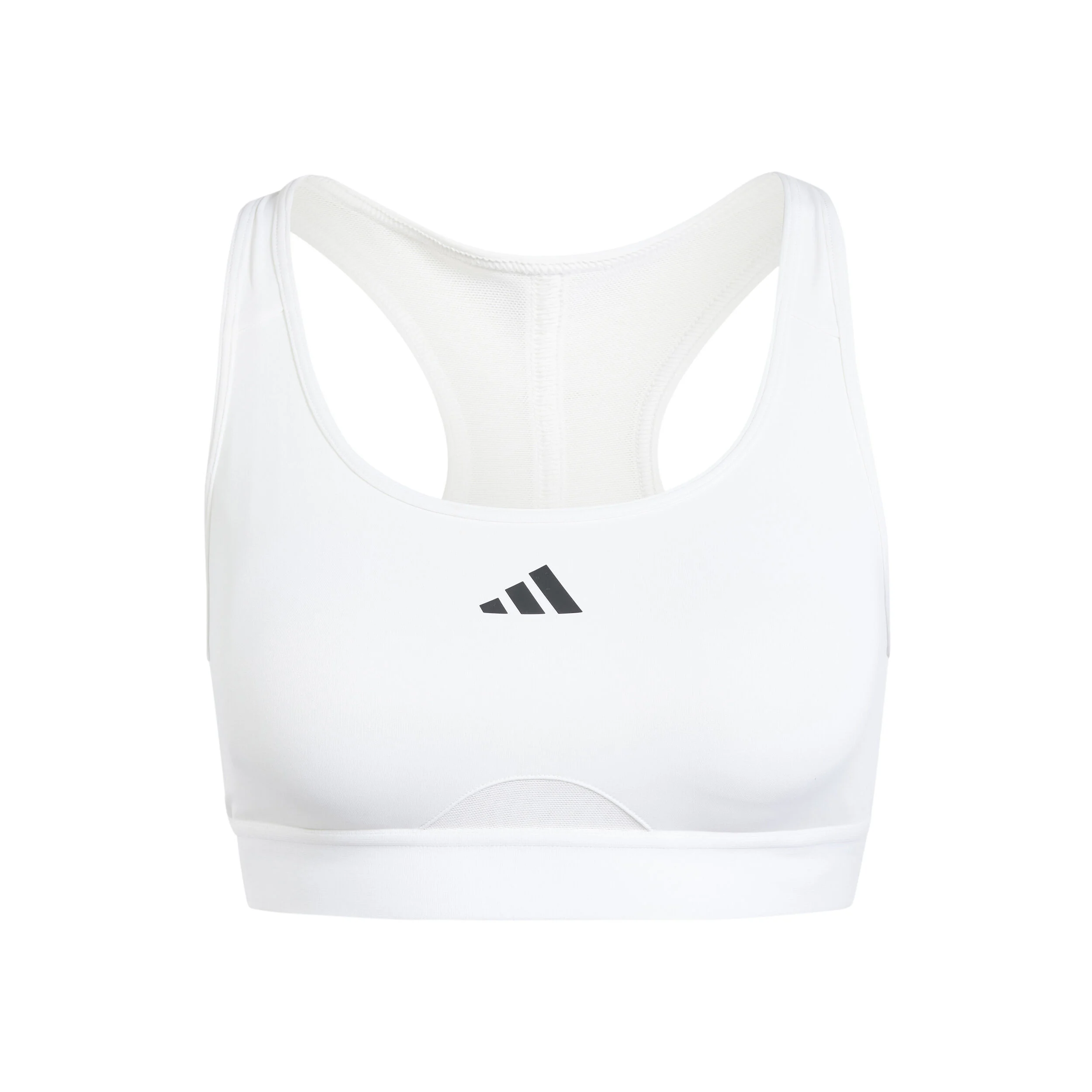 Power Racer Medium 3-Stripes Sport-BH Damen - Weiß