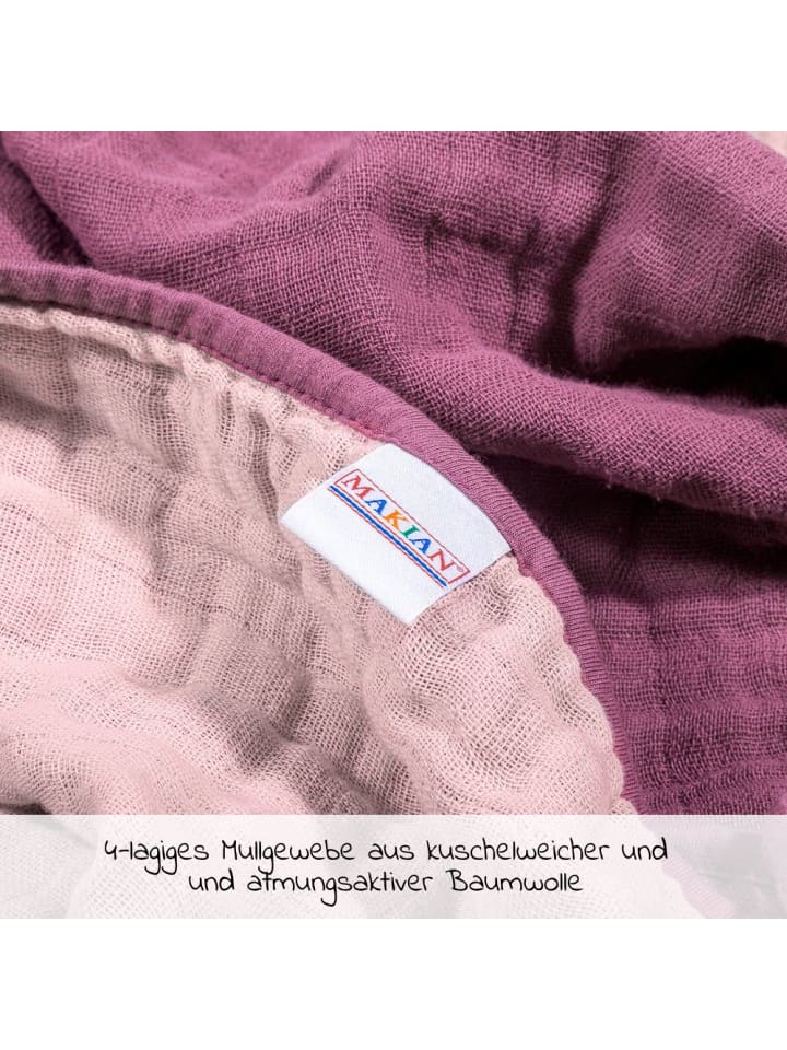 Makian Wende-Kuscheldecke / Babydecke Mull in rosa,lila günstig kaufen onesize