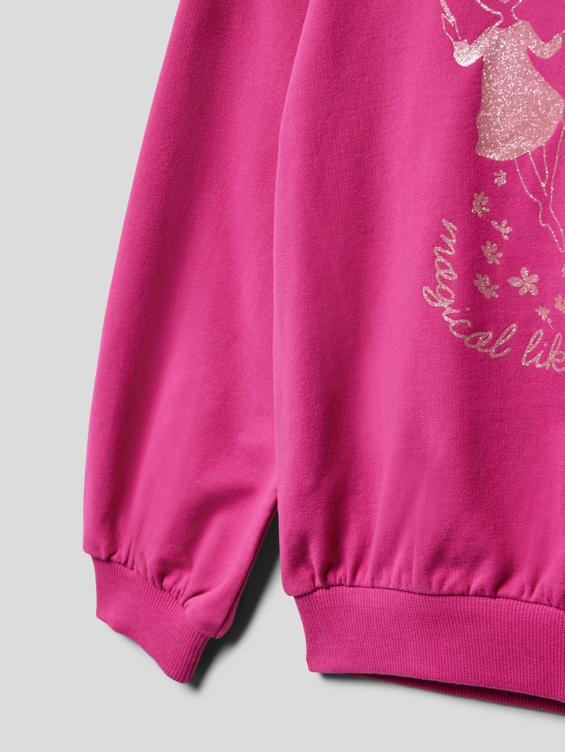 Hoodie mit Motiv-Print in pink