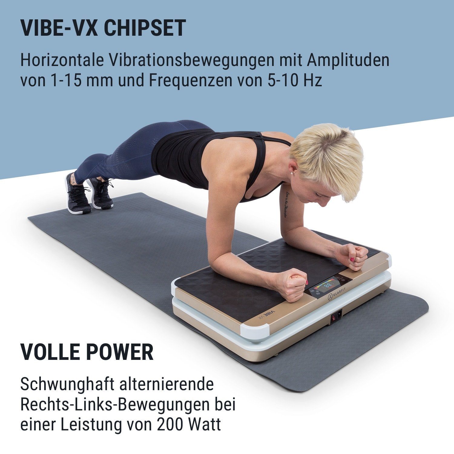 KLARFIT Vibrationsplatte Vibe VX, 200 W, 20 Intensitätsstufen