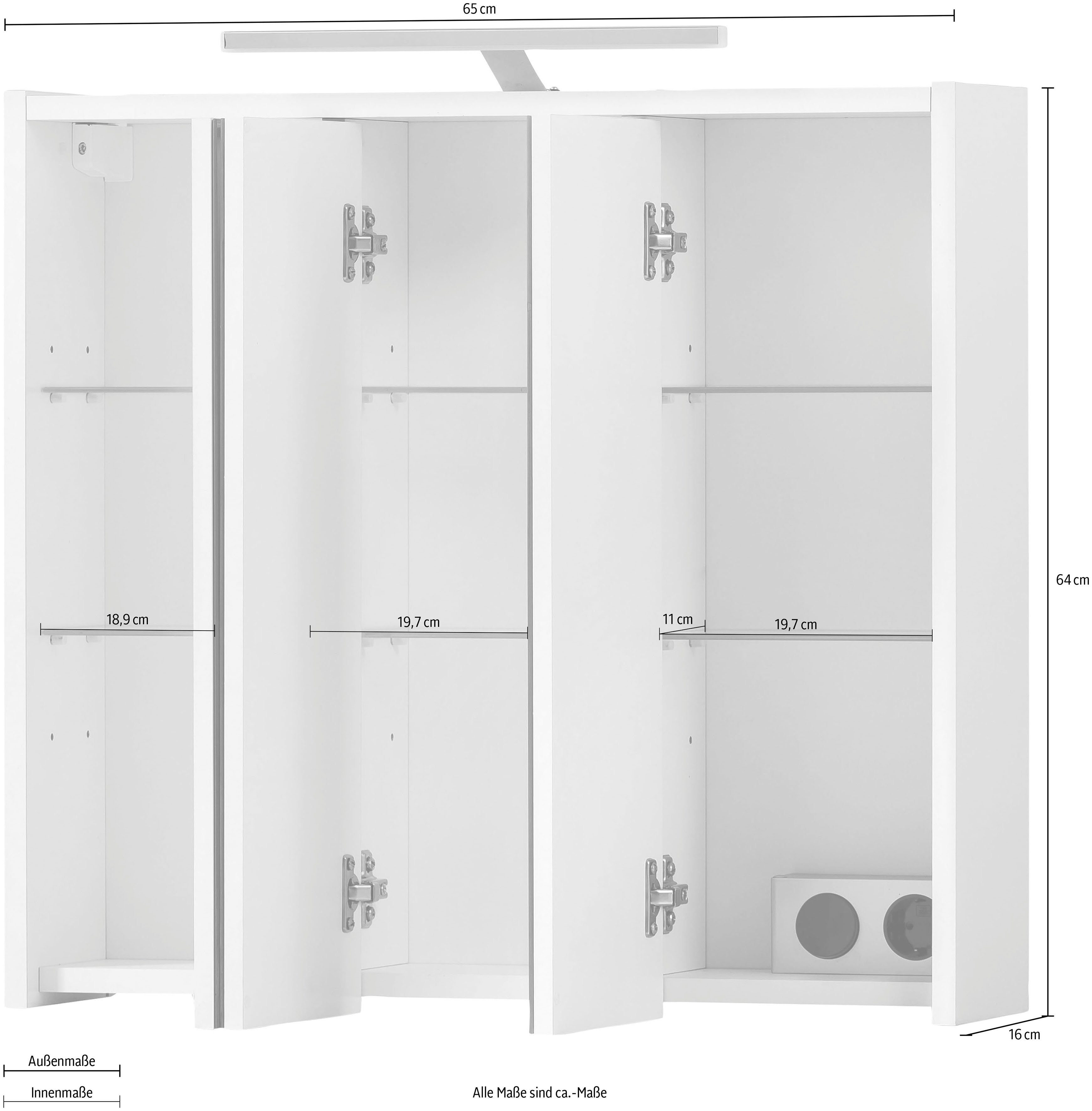 INOSIGN Badmöbel-Set Dex, (3-St), bestehend aus Waschbeckenunterschrank, Hochschrank, Spiegelschrank