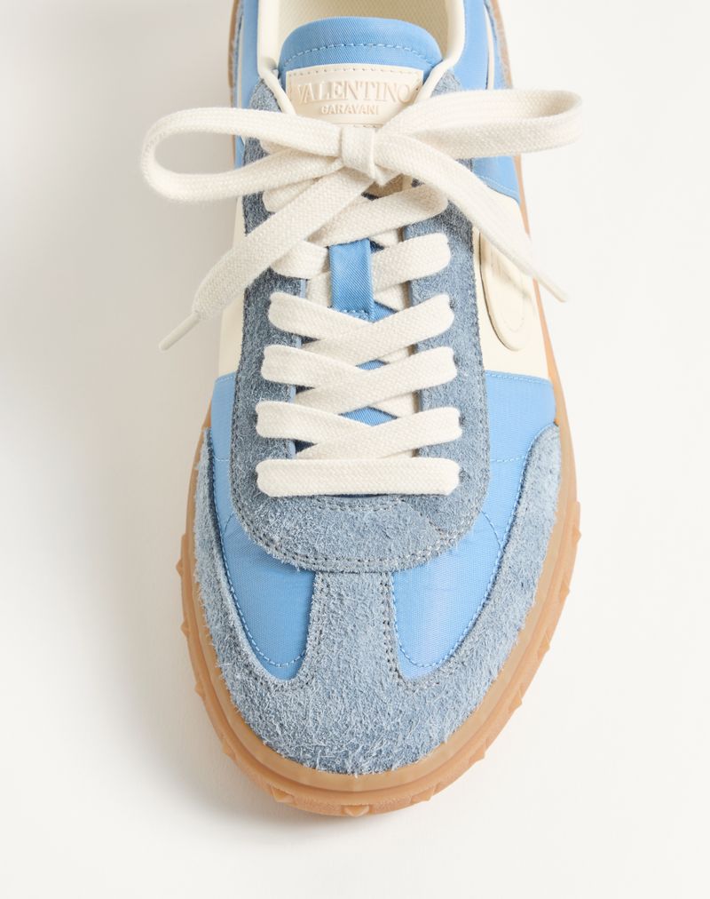 Baskets Upvillage couleur croûte avec bande en cuir de veau nappa