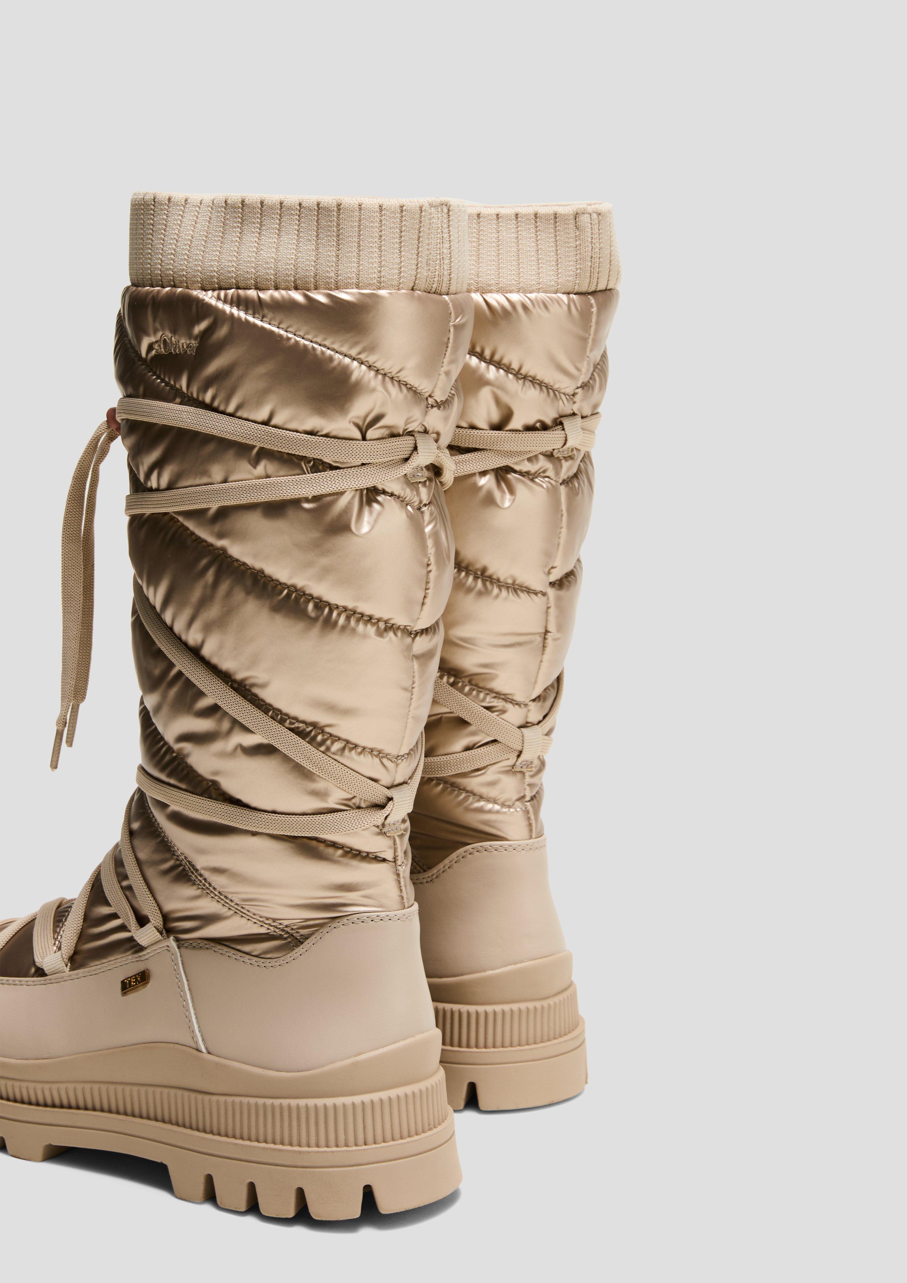 Gefütterte Tex-Stiefel in glänzender Optik  6008584-250