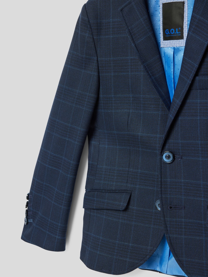Blazer mit Karo-Muster in marineblau