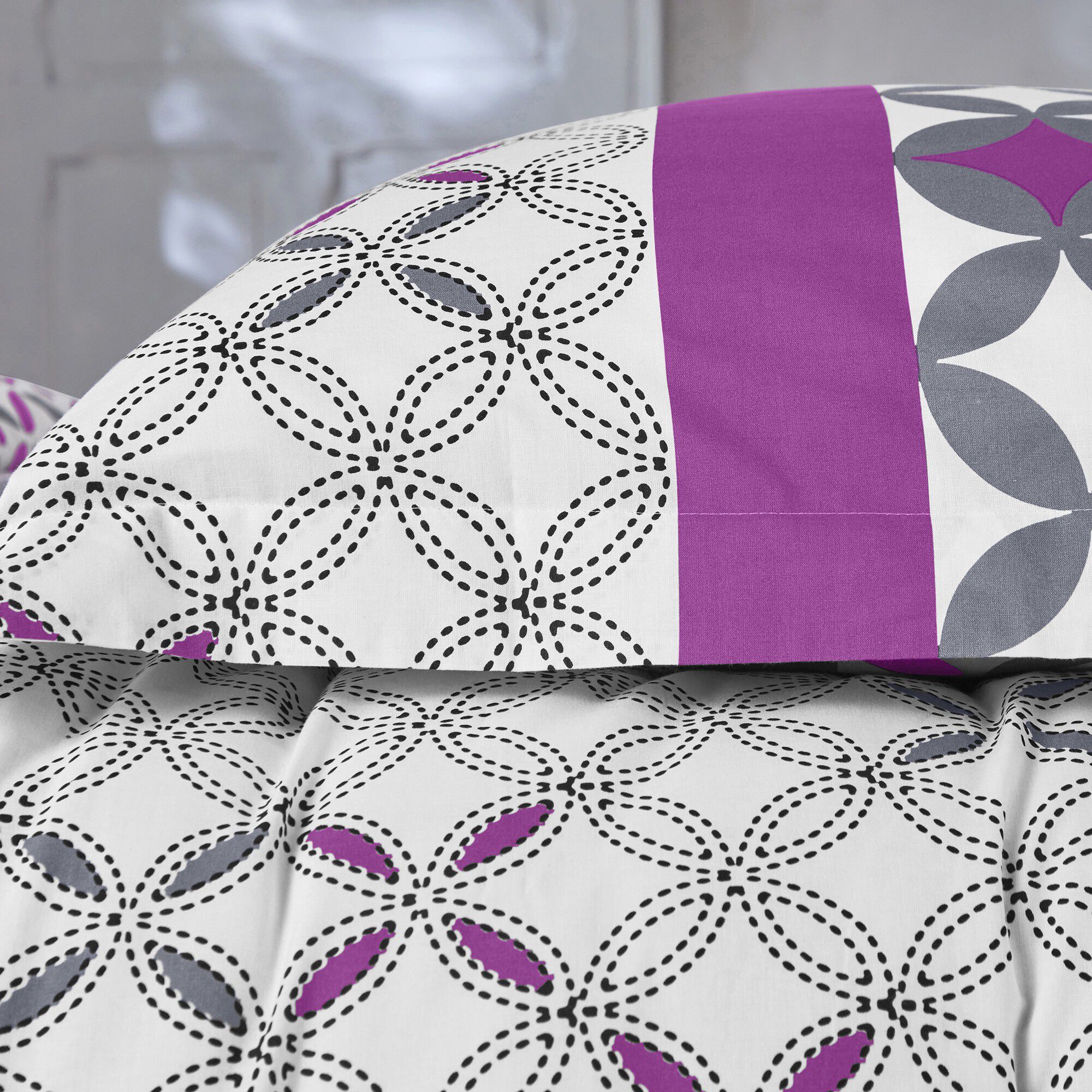 Linge de lit Marlow en coton motifs géométriques
