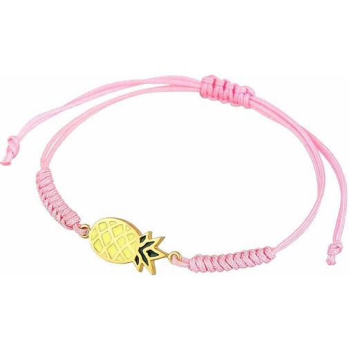 Elli Armband Kinder Ananas Bunt Nylon verstellbar 925 Silber