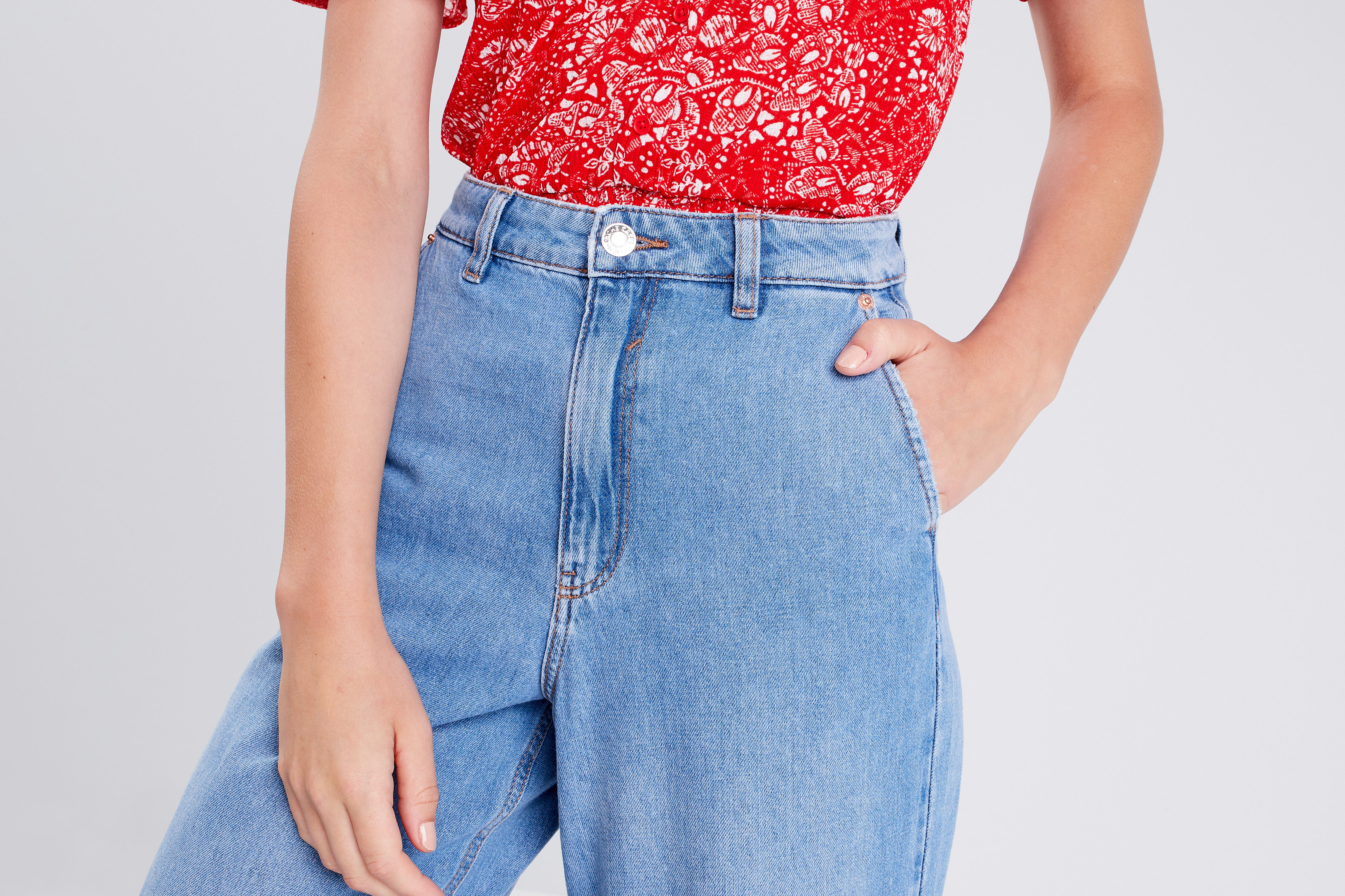 Jeans wide leg taille haute denim triple stone femme | Cache Cache