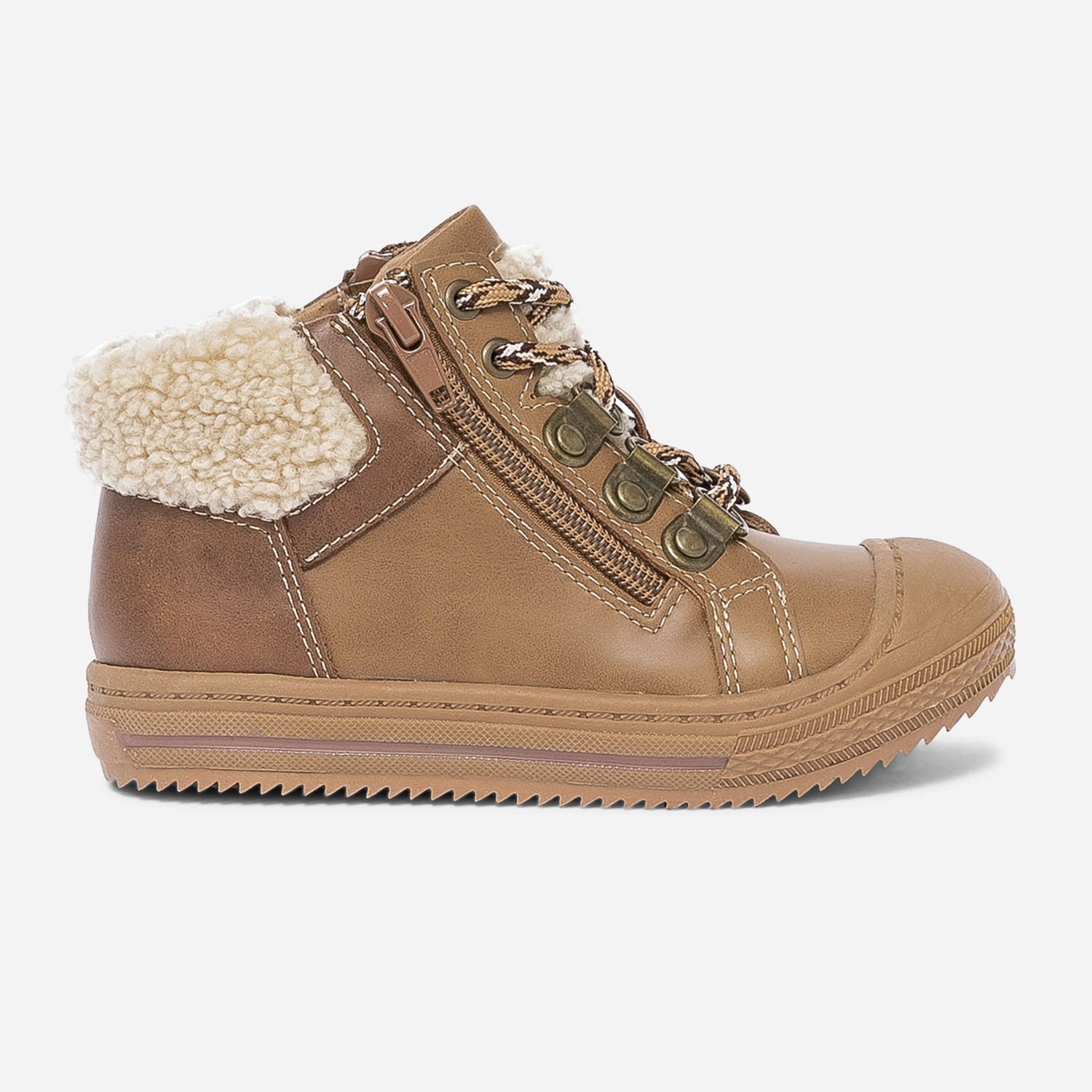Boots camel à lacet