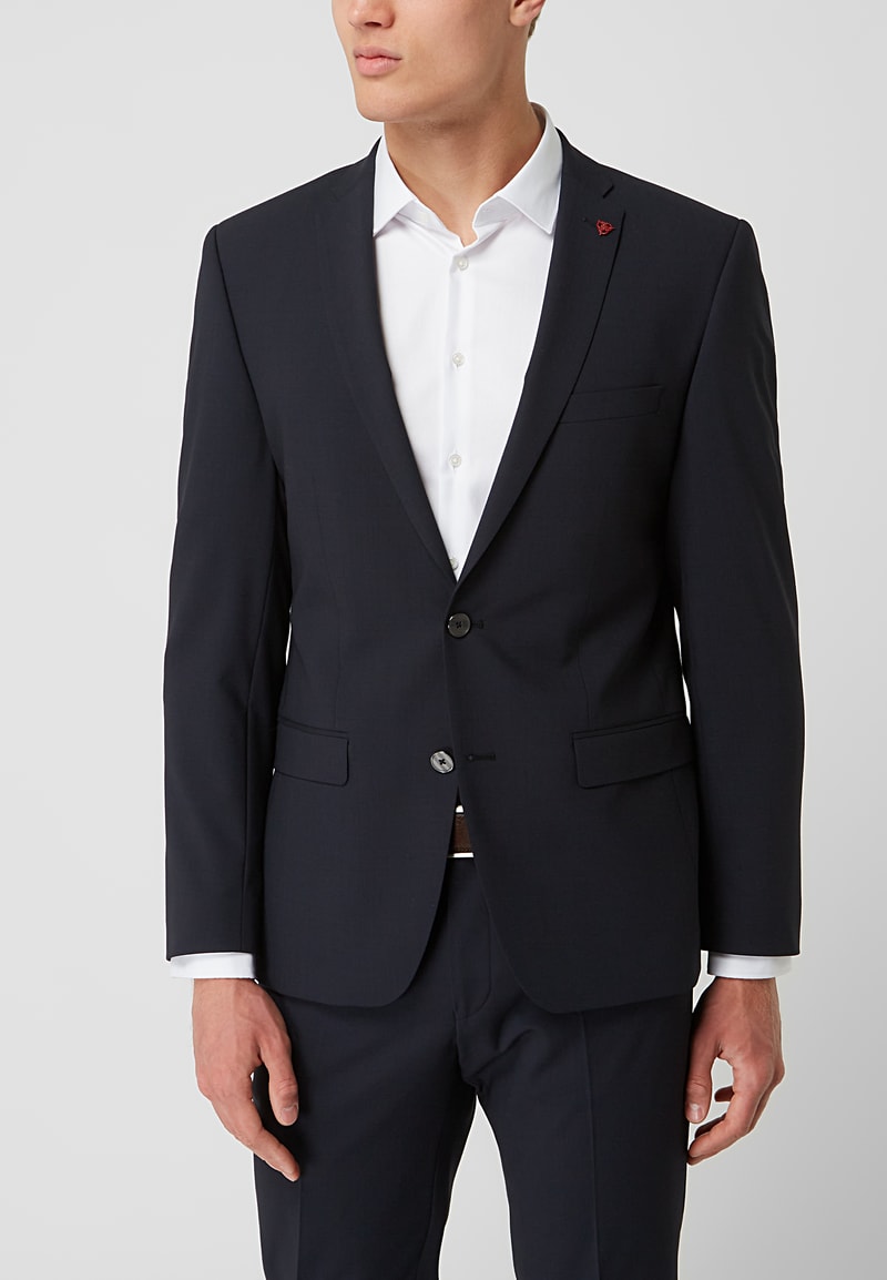 Slim Fit Anzug mit 2-Knopf-Sakko in dunkelblau