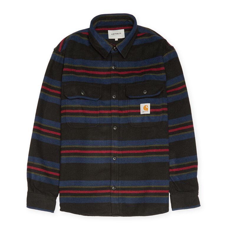 Carhartt WIP Oregon Shirt Jac starco stripe/black