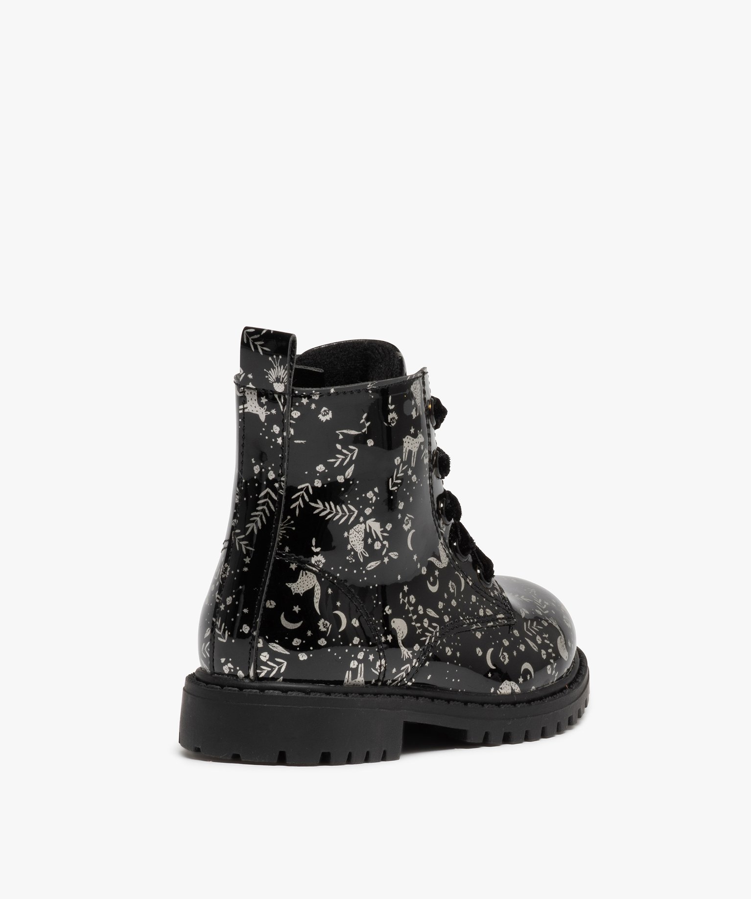 Boots bébé fille vernies et pailletées fermeture zip noir | GEMO