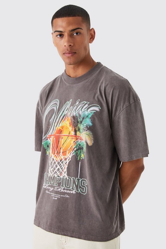Oversize T-Shirt mit Champions Print