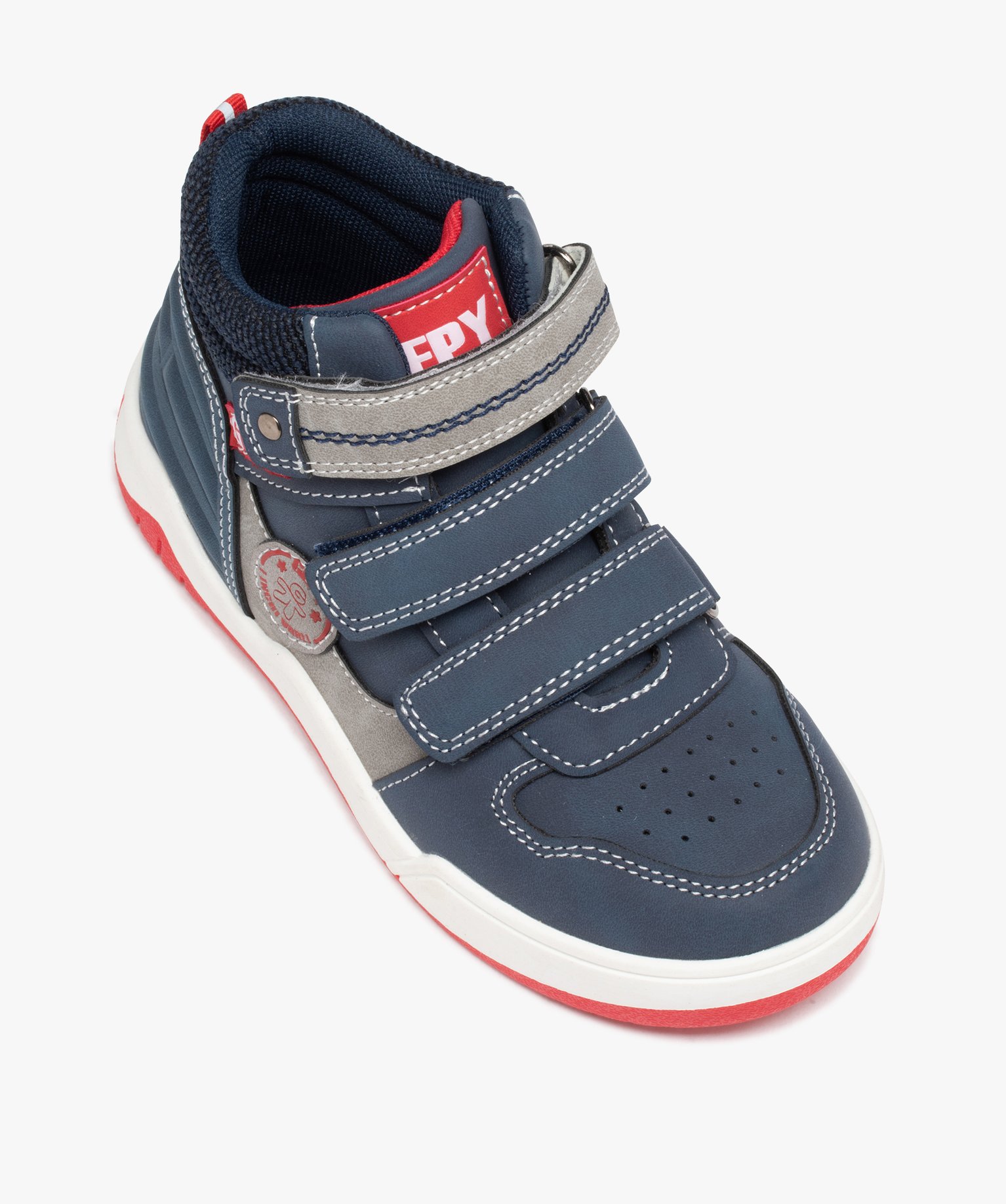 Basket montante fermeture scratch Garçon - Gepy bleu | GEMO