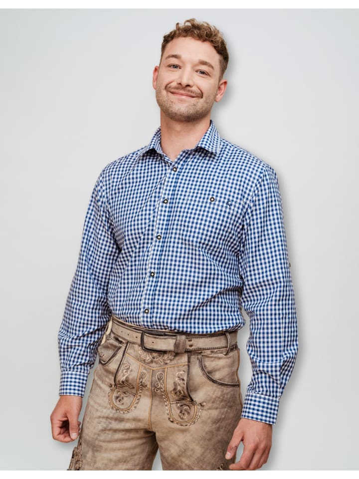 Hofglanz Trachtenhemd in blau günstig kaufen