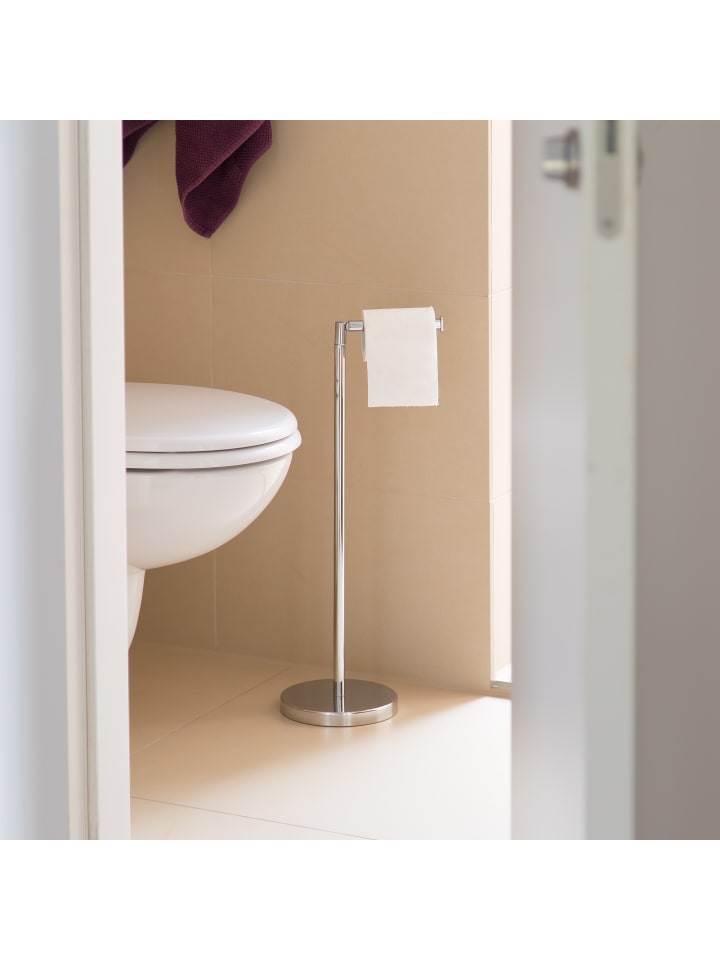 relaxdays Toilettenpapierhalter in Silber - (H)69 x ø16,5 cm günstig kaufen onesize