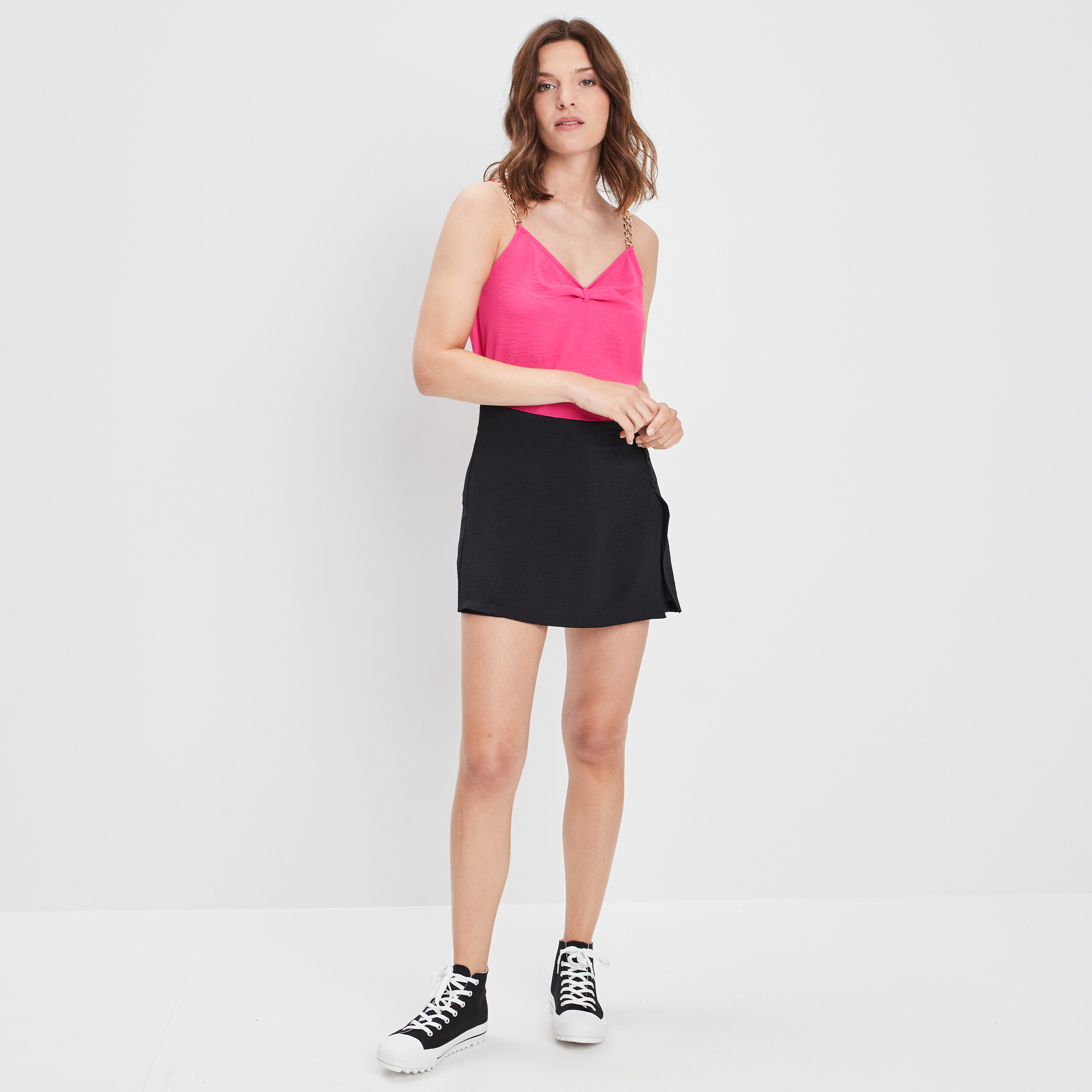 Débardeur à bretelles chaînes rose fushia femme | La Halle