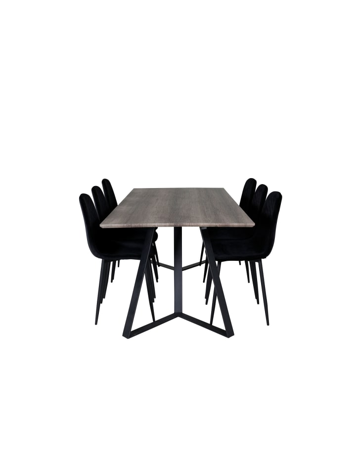 ebuy24 Essgruppe Marina 10 (7-teilig) Schwarz 90 x 180 cm günstig kaufen onesize