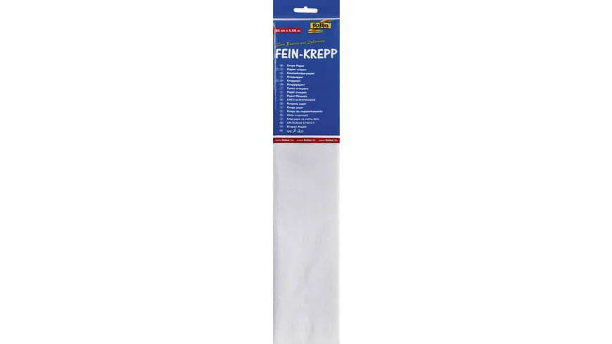 folia Krepppapier 50cm x 2,5m weiss 2.5 m