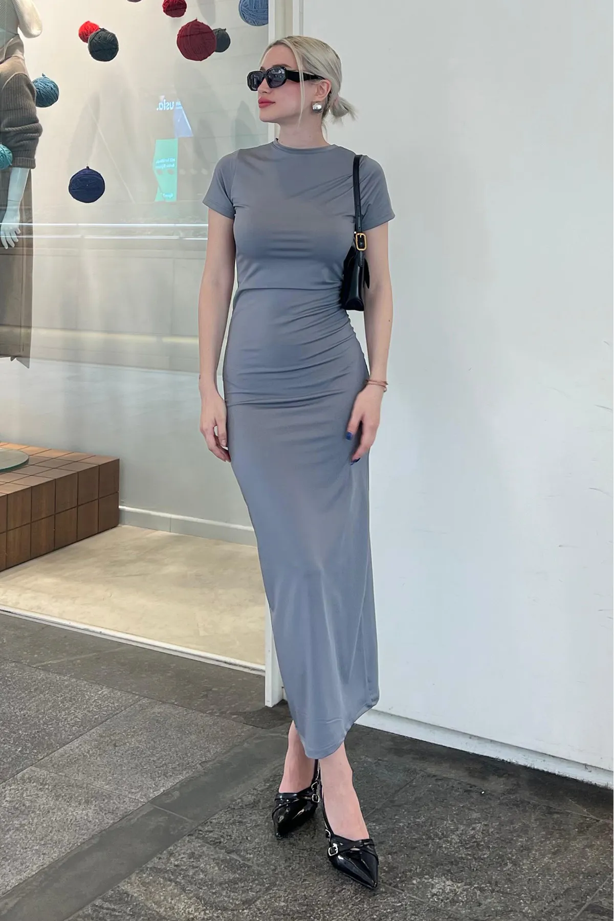 Madmext  Geräuchertes Basic-Halbfischer-Langkleid MG1856