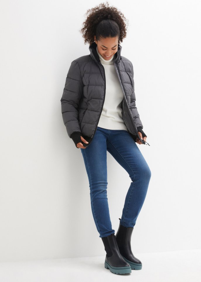 Outdoor-Steppjacke mit bedrucktem Futter