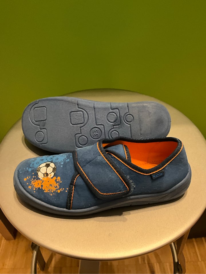 Richter Shoes Hausschuhe in Blau/ Orange günstig kaufen 33