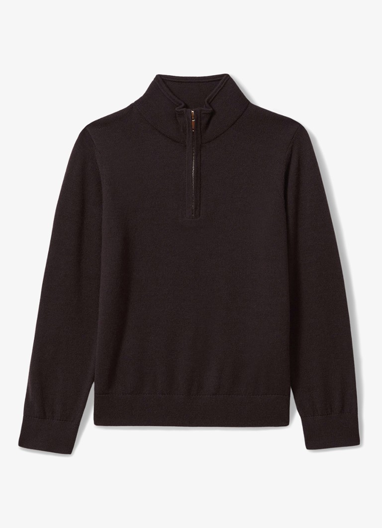 Pulover cu fermoar pe jumătate din lână premium Reiss Blackhall