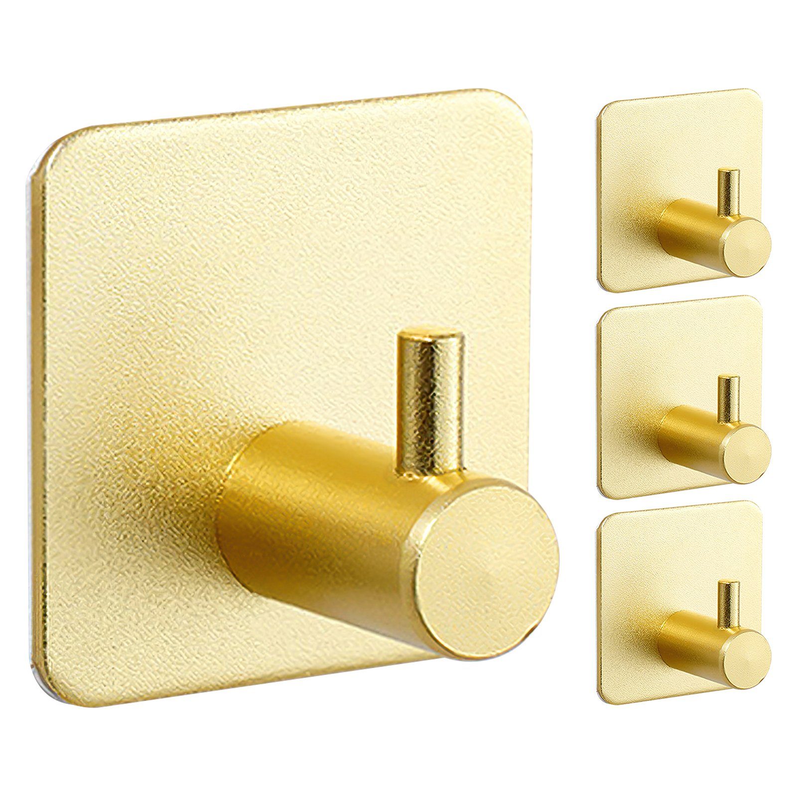 MDHAND Wandhaken Handtuchhaken aus Edelstahl, Badezimmer, Türen, Badewannen, Küche, (set, 4-St., 4 Stk), ohne Bohren, Rostfrei, Wasserfest