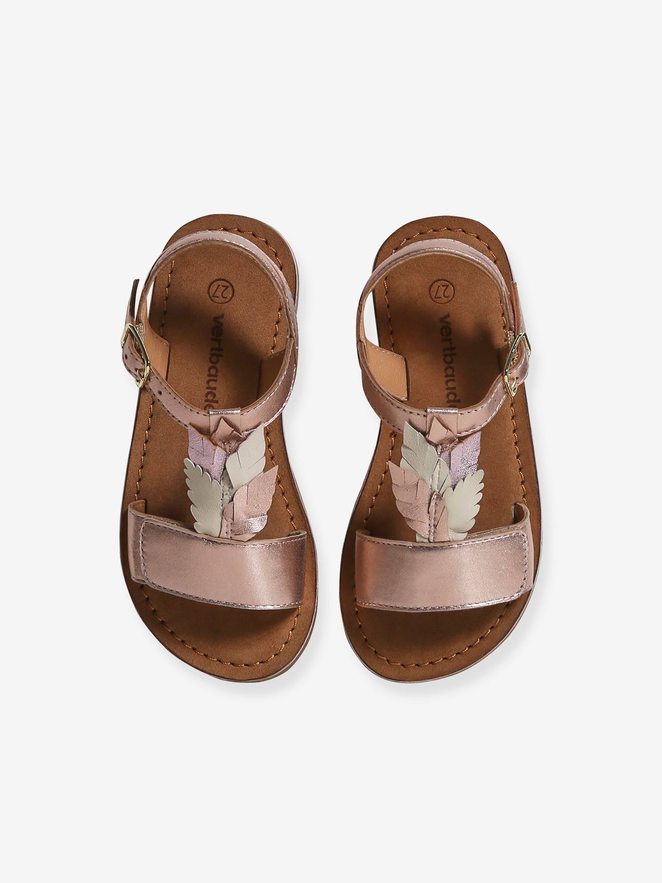 Vertbaudet Kinder Klett-Sandalen - gold