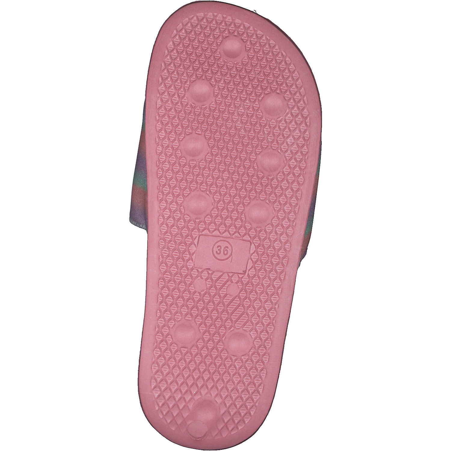 KangaROOS K-Slide Shine 18574, Badeschuhe, Kinder, daisy pink/rainbow