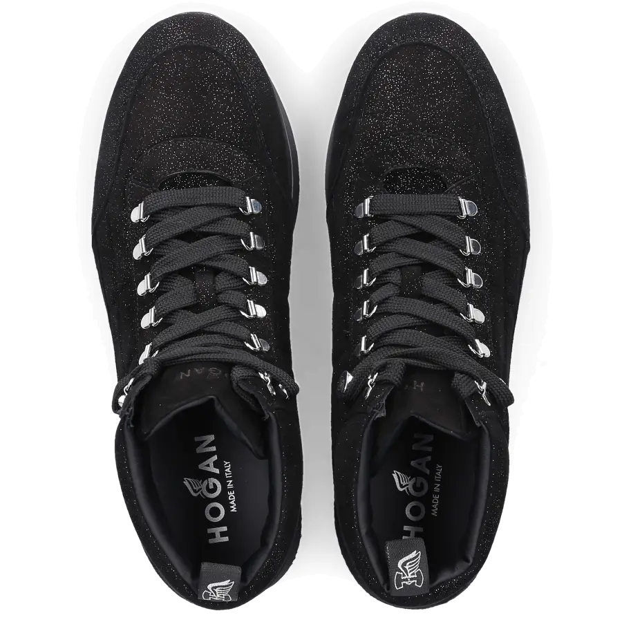 Hogan - Sneaker high H222 Ziegenleder Glitzer schwarz - schwarz
