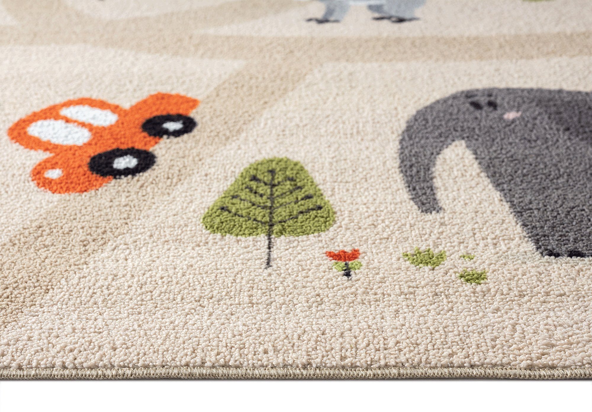 Teppich Happy Life Kinderteppich, Spielteppich, Straßenteppich, Dschungel, the carpet, Rechteck, Anti-Rutsch Unterseite, waschbar, Bunt und Kindergerecht