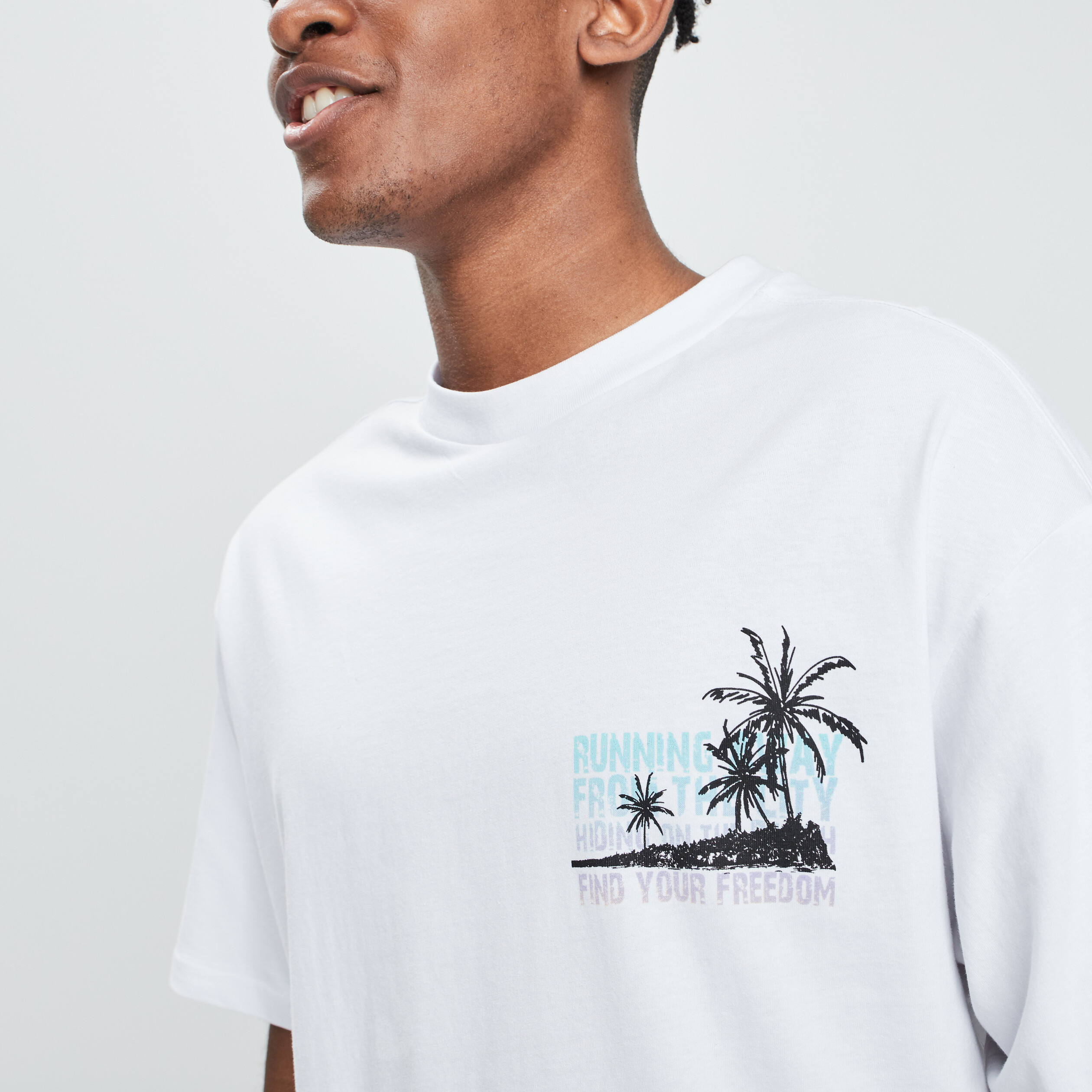 T-shirt manches courtes blanc homme | La Halle