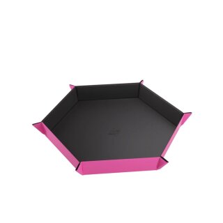Gamegenic Magnetic Dice Tray Hexagonal - Black & Pink