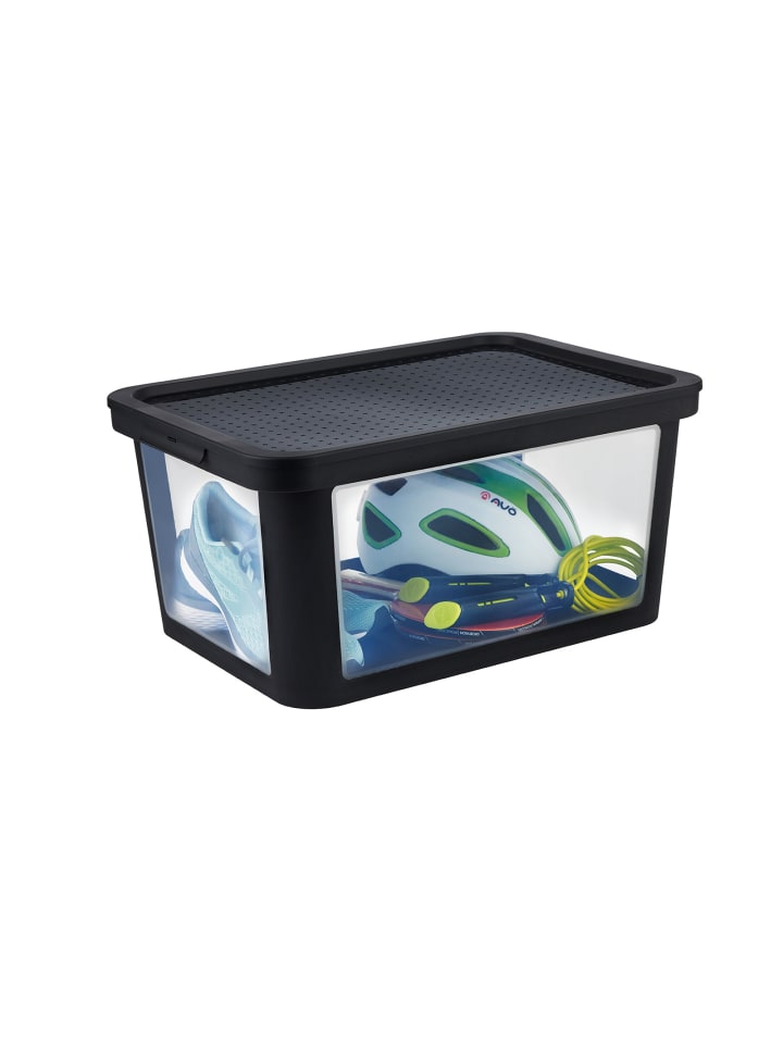 Rotho Albris Aufbewahrungsbox 45l mit Deckel, Kunststoff (PP recycelt) in Schwarz günstig kaufen onesize