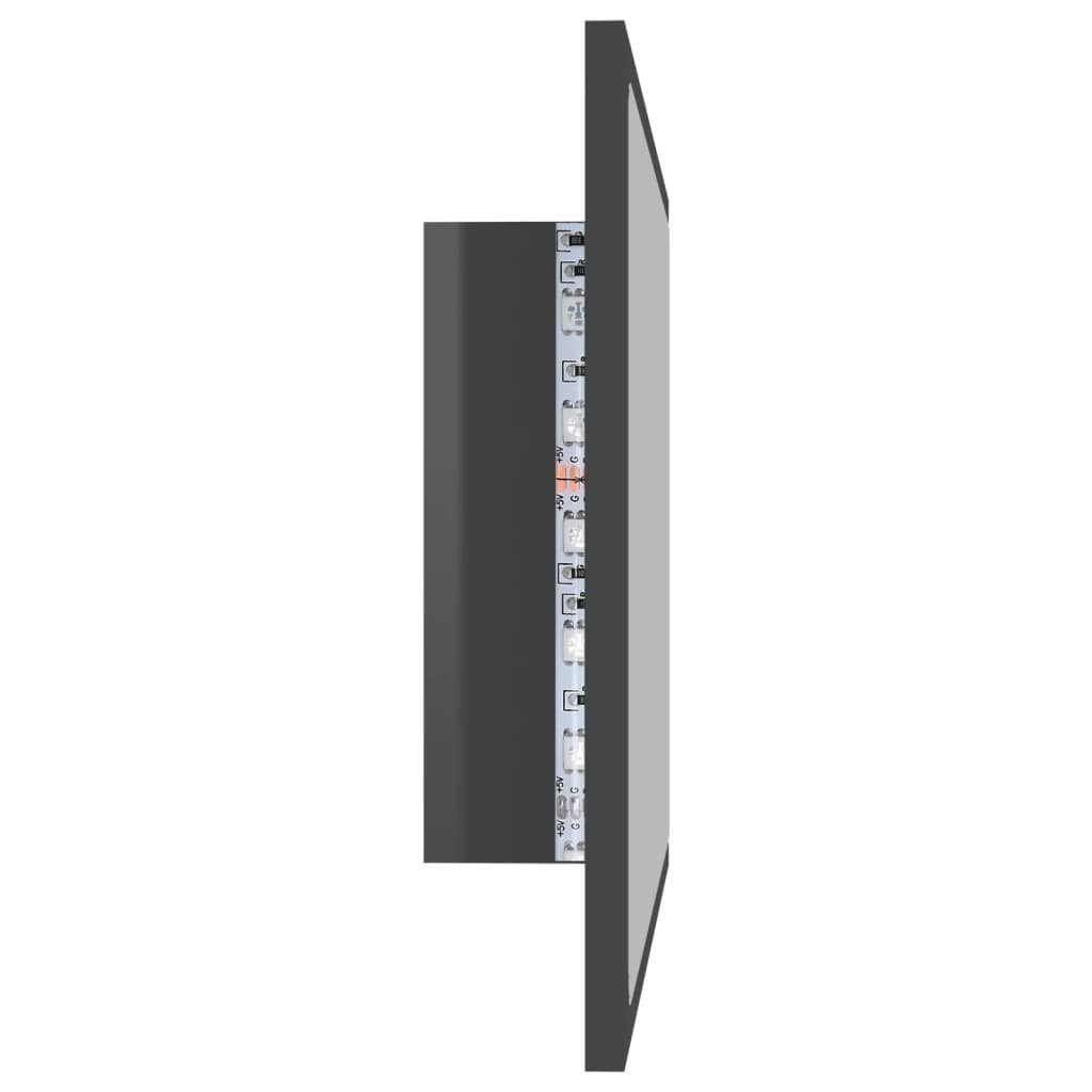 vidaXL Badezimmerspiegelschrank LED-Badspiegel Hochglanz-Grau 60x8,5x37 cm Acryl (1-St)