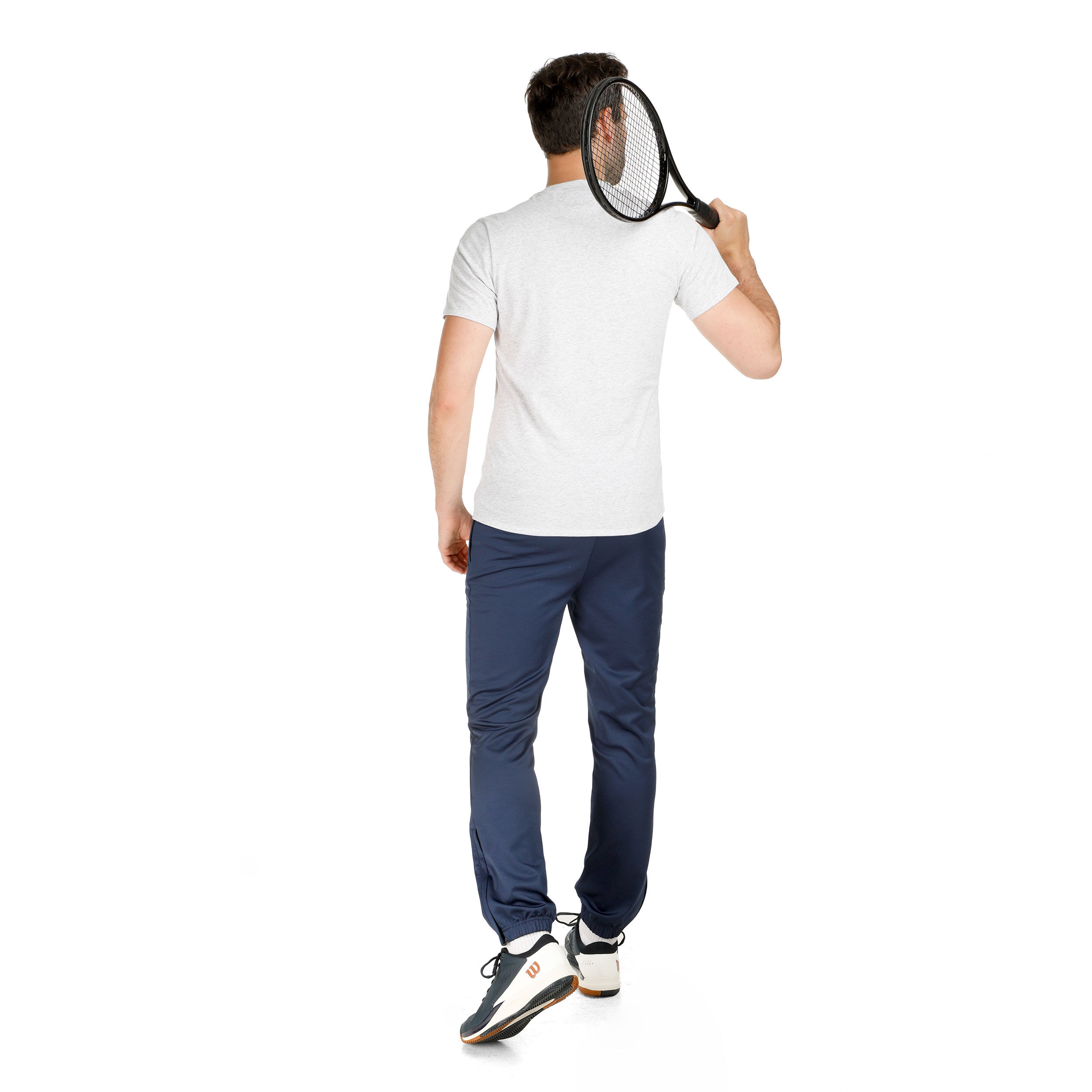 Flashy Retro Tie-Break T-Shirt Herren - Hellgrau, Blau